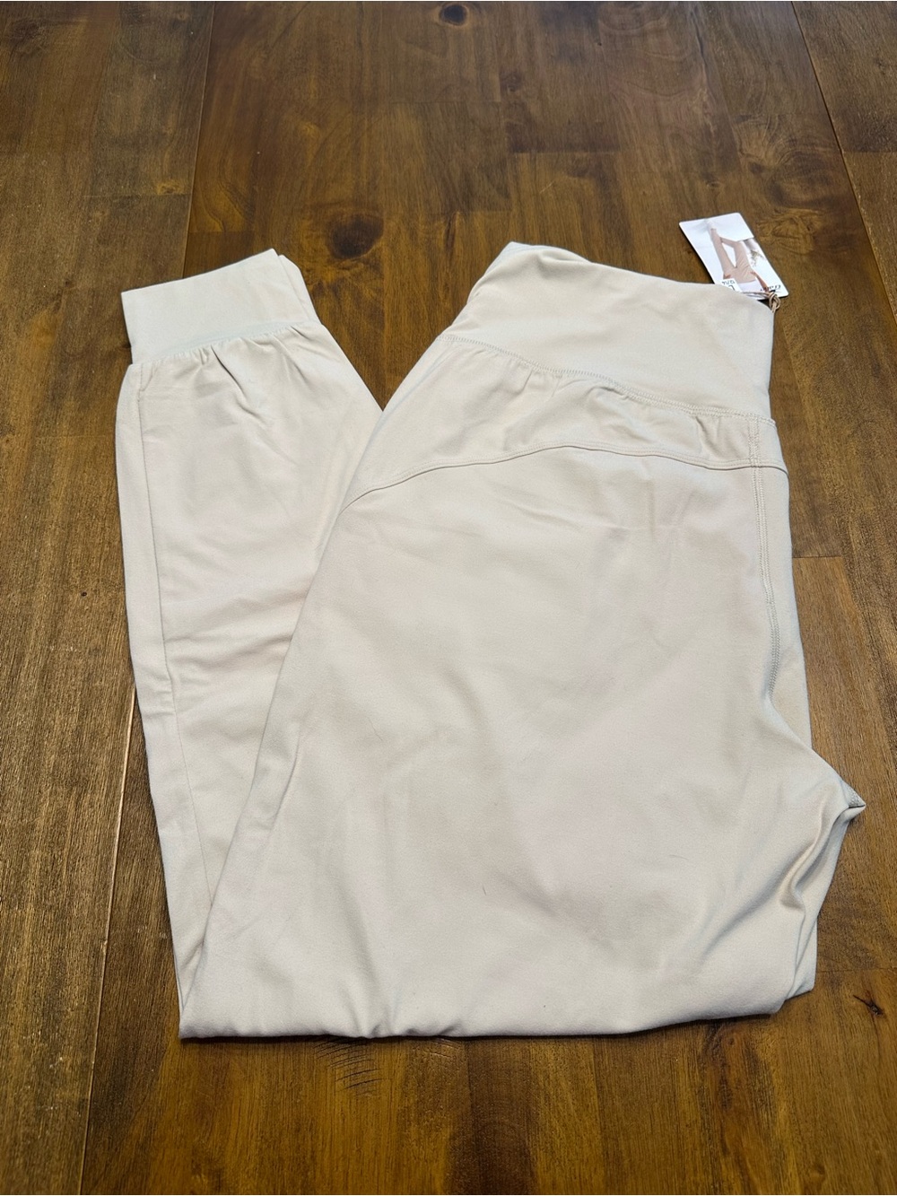 Stretch Jogger Pants in Light Beige